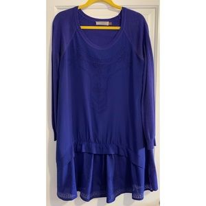Knit and Chiffon Cobalt Blue Dress/Tunic